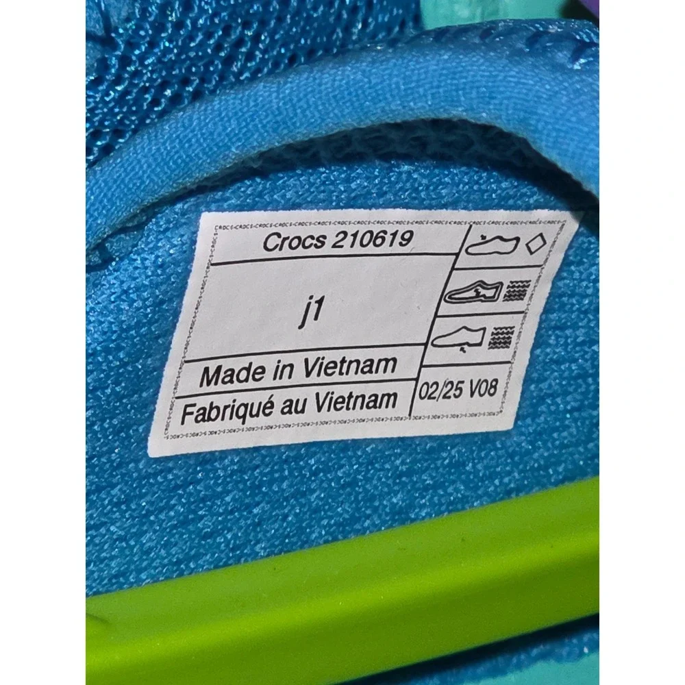 Crocs Swiftwater Splash K Water‎ Shoes Aqua Blue Purple Kids Size J1 New